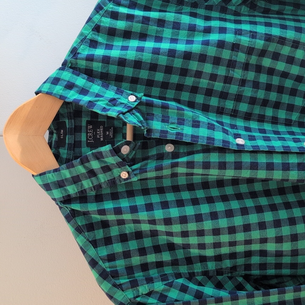J. Crew Men's Medium Slim Fit Flex Washed Long Sleeve Button Down Style #BE208 - Picture 4 of 15